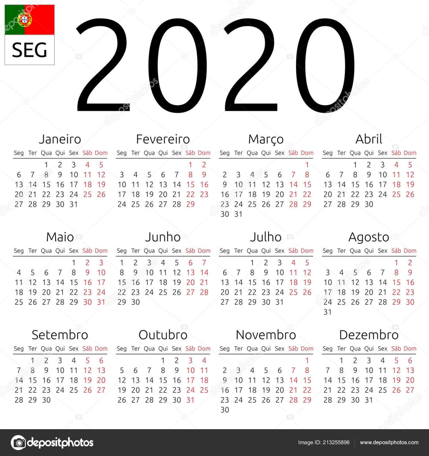 calendário de feriados para 2020